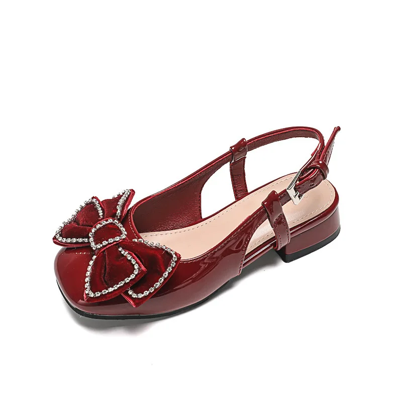 

High Quality Women Sandals 2025summer New Girl Sandals Bow Princess Shoe Fashione Middle-aged Kid Shoe Designer Shoezapatos Niña