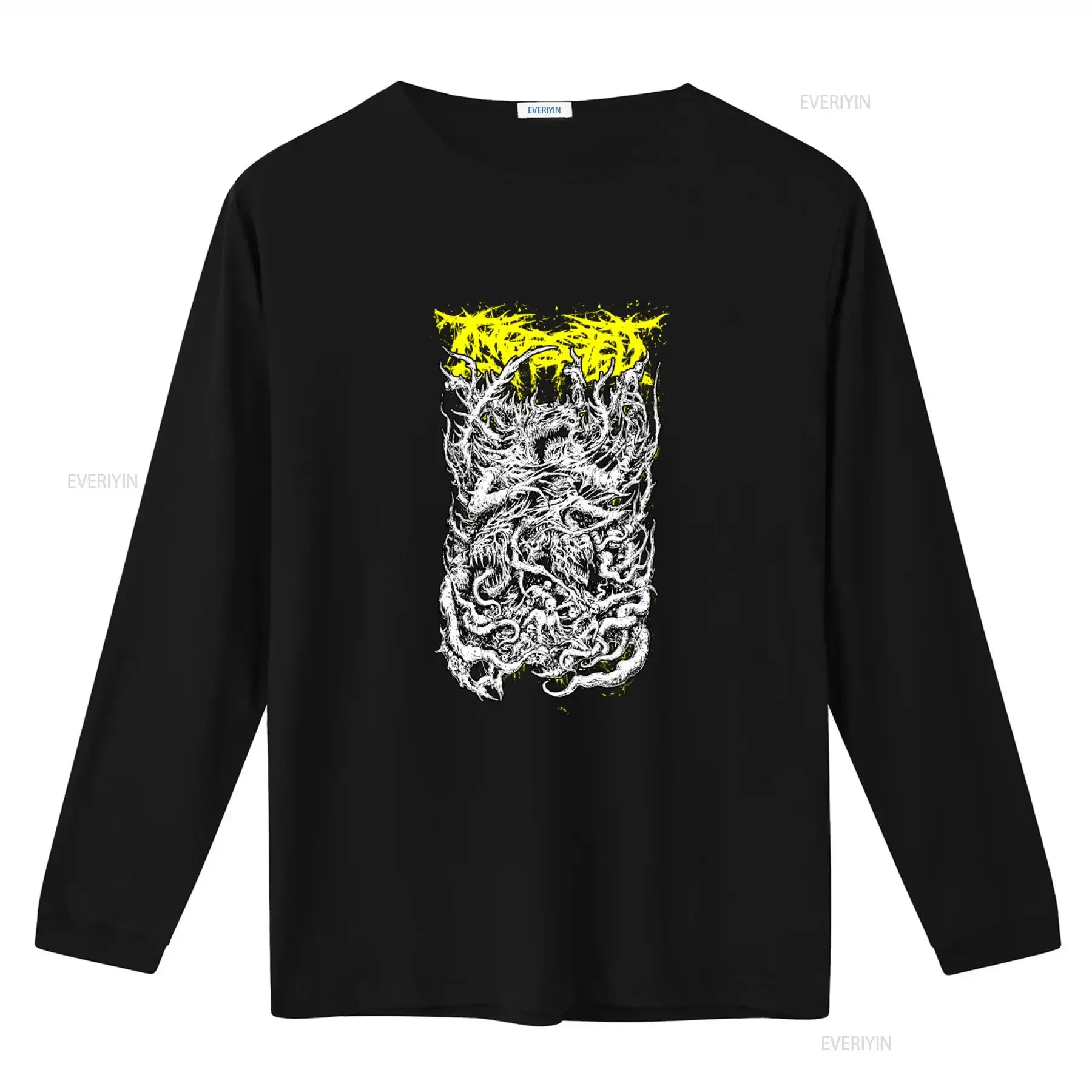 Men's Ingested Demon T Shirt Medium Black Gothic Horror Print vintage Washed Stylish homme Stretched Versatile Unisex