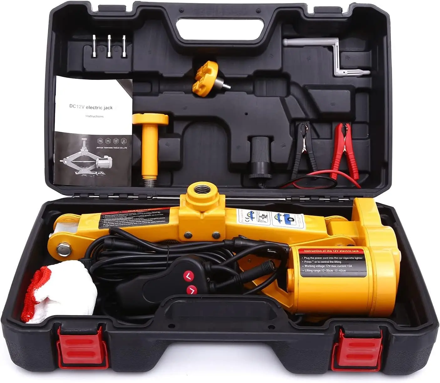 

Electric Car Jack - 12V Trailer Floor Jack Stands Kit 3 Ton Vehicle Scissor Car Lift for Tire Change and Road Emergencies with C