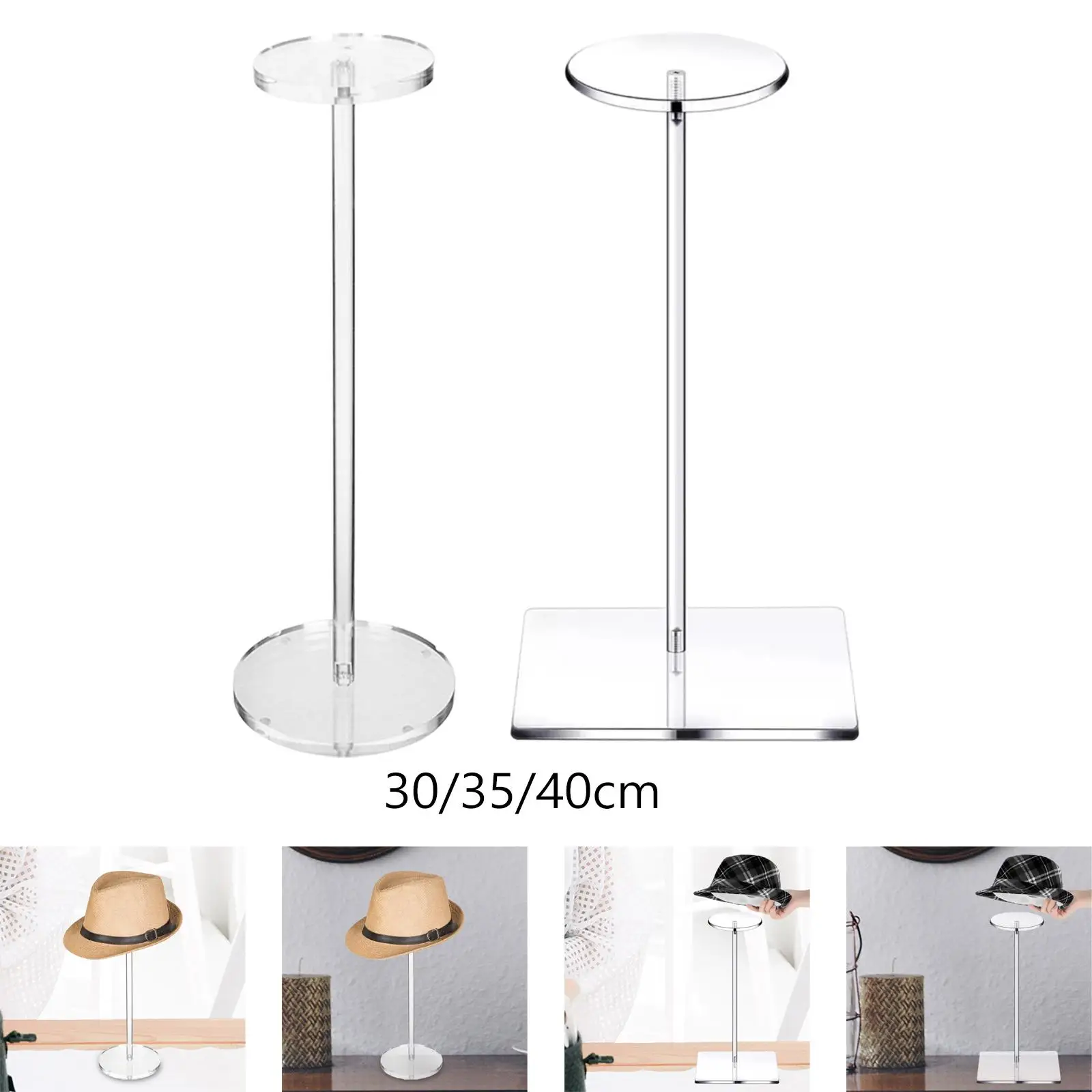 Acrylic Hat Display Stand Hat Display Rack Wig Stand Decor Baseball Hat Rack for Fedora Rack Toupee Cowboy Hat Wig Shopping Mall