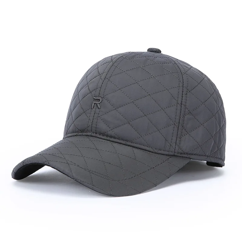 Autumn and winter warm embroidery thread baseball cap men's thickened cap fashionable outdoor leisure windproof hat