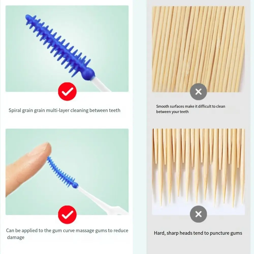 

160Pcs Clean Between Teeth Silicone Interdental Brushes with Thread Teeth Care Toothpicks Brushes Orthodontics Braces