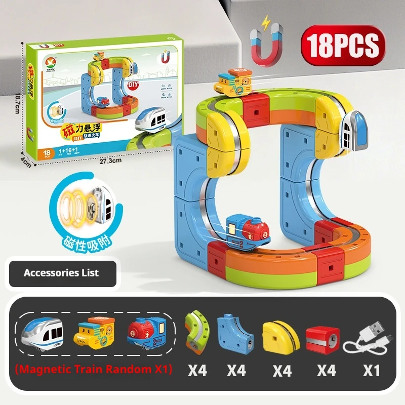 Popularne magnetyczne klocki konstrukcyjne, kolejka, magiczne, uniwersalne klocki, zabawki do samodzielnego montażu dla dzieci, niespodzianki, prezenty urodzinowe dla dzieci.