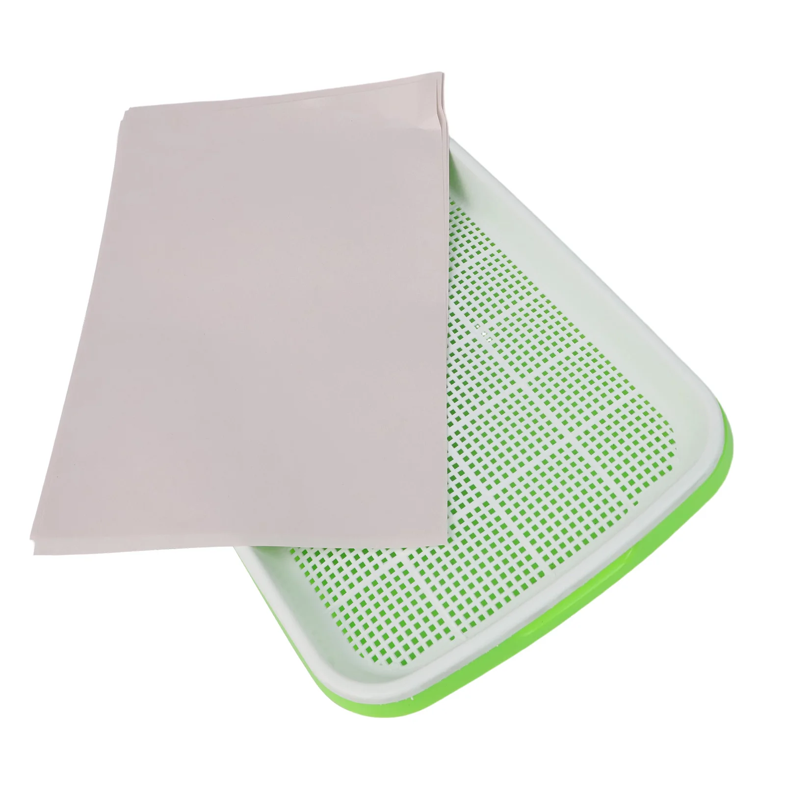 Microgreens Growing Tray with Two Layers and 10 Germination Papers Plastic Tray Designed for Sprouts and Indoor Gardening