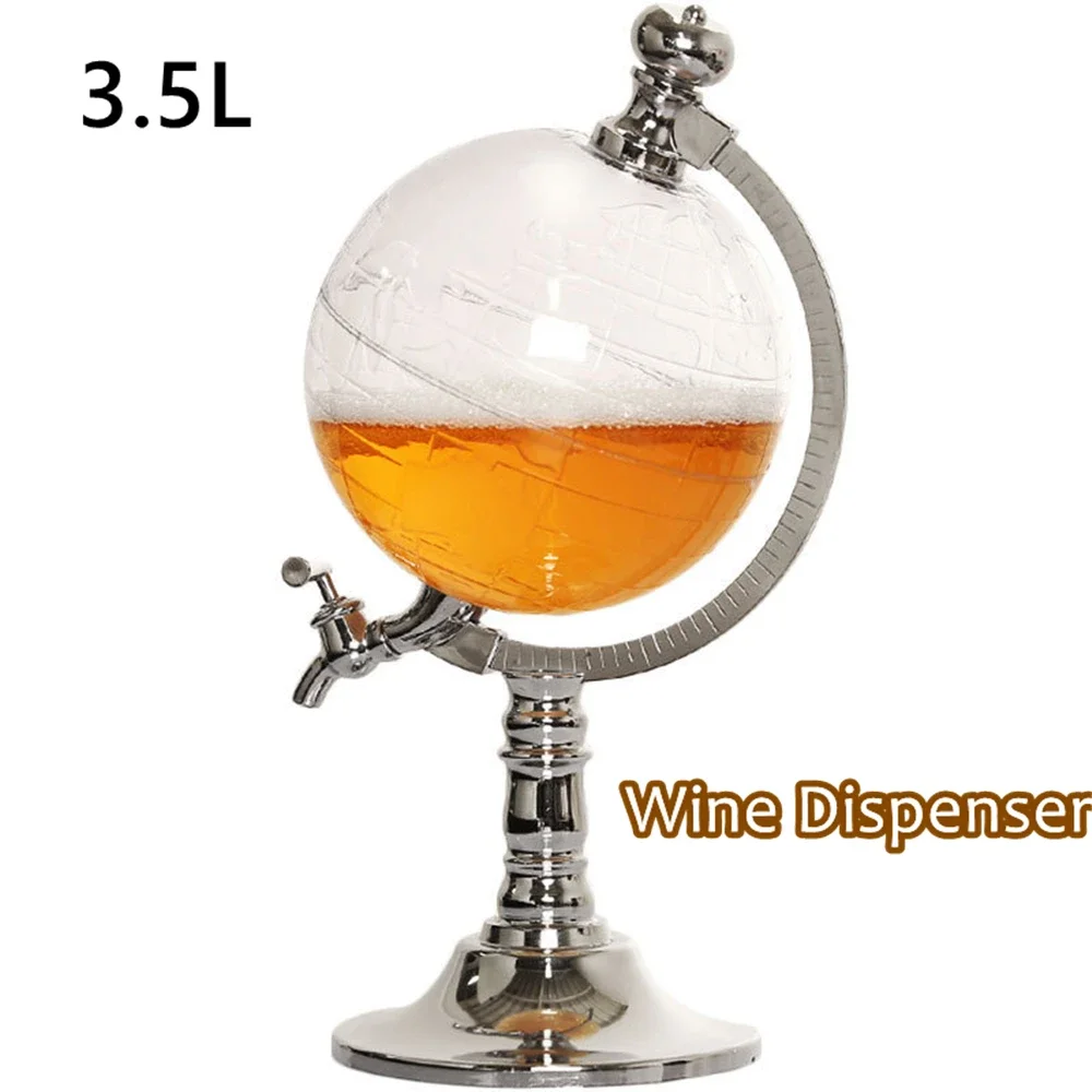 Whisky Gift for Men Dad Whiskey Decanter (Globe Dispenser), Rum Scotch Vodka Brandy Dispenser, Crystal Clear Shaker Mug Decanter