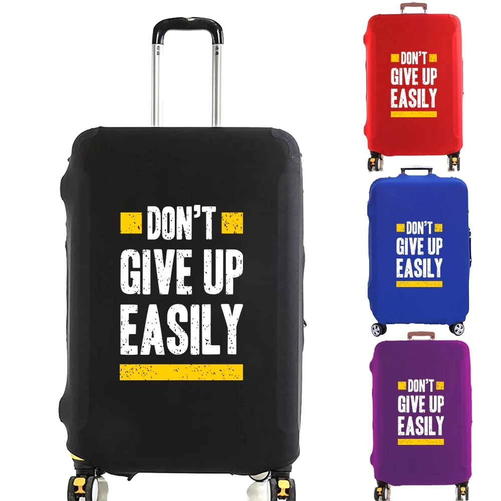 

Luggage Cover Suitcase Protector Give Up Easily Letter Thicker Elastic Dust Cover for 18-32 Inch Trolley Case Travel Accessories