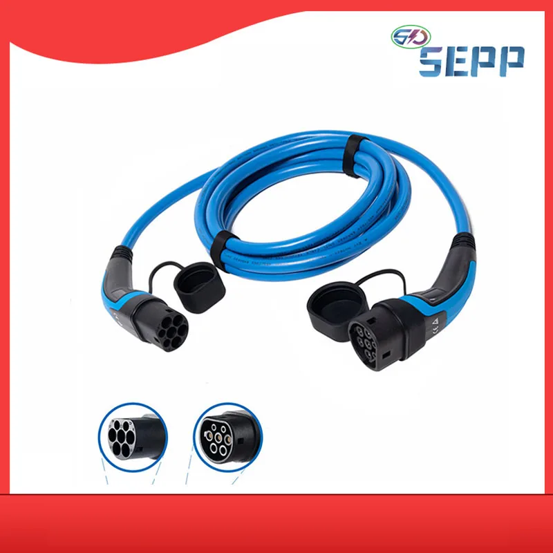 Новый энергетический автомобиль, европейский стандарт, удлинительный кабель для зарядки, зарядный пистолет TYPE2, трехфазное зарядное устройство с двойной головкой пистолета