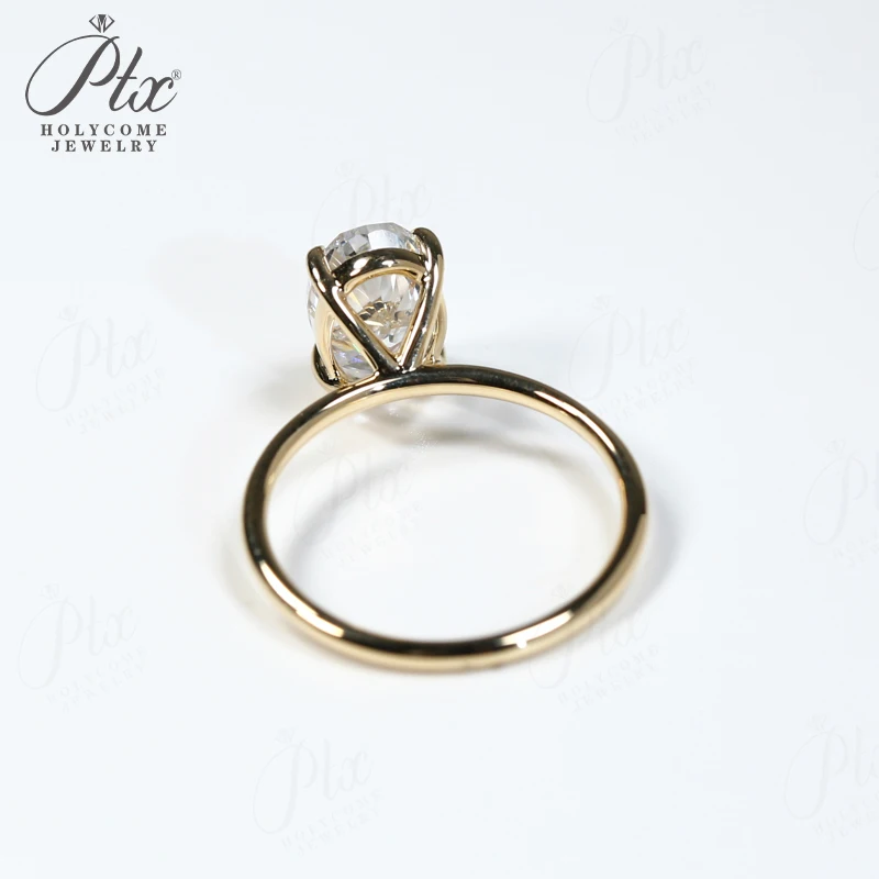 3CT خاتم مويسانيتي شكل بيضاوي شوكات مجموعة سحق قطع الجليد 10K 14K 18K الذهب 925 الفضة الفرقة الزفاف الفرقة الكلاسيكية الحب الأبدي