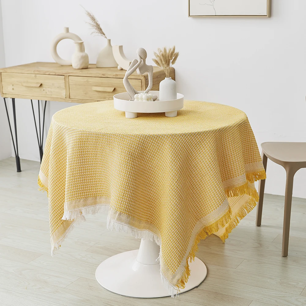 Autumn table decr Cotton Tablecloth Square Small/Fringed Table Cloth/Coffee Table Cloths/End Table Covers for Table Decoration