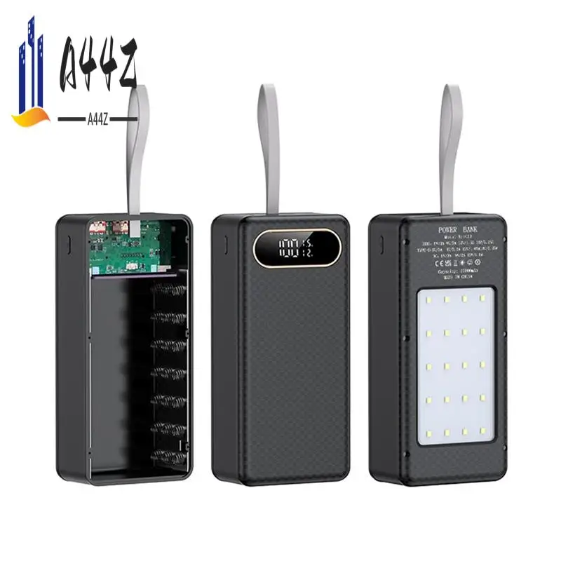 

A44Z-18650 Чехол для аккумулятора Power Bank QC3.0 15 Вт PD Quick Charge 21X18650 Коробка для хранения аккумуляторов 15 Вт Корпус для беспроводной зарядки