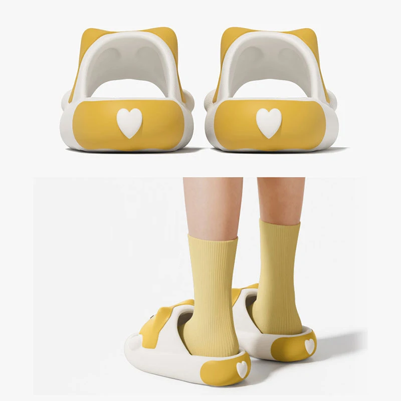 Women's Cartoon Dog Pattern Slip-resistant EVA Bathroom Slides, Breathable Summer Sandals_voghion.com