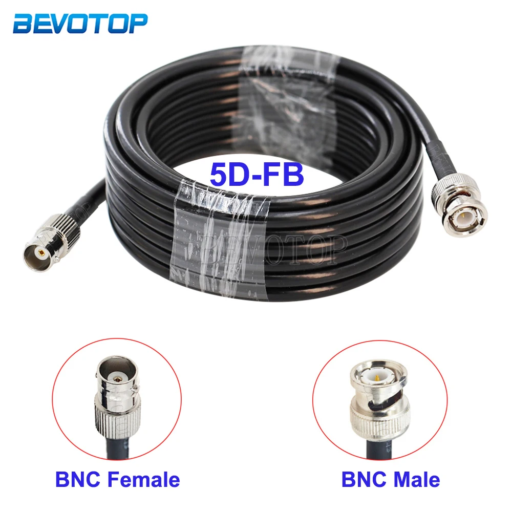 

1Pcs BNC Male Plug to BNC Female Jack Connector 5D-FB 50-5 RF Coaxial Cable Pigtail 50 Ohm BNC Adapter RF Extension Jumper Cord