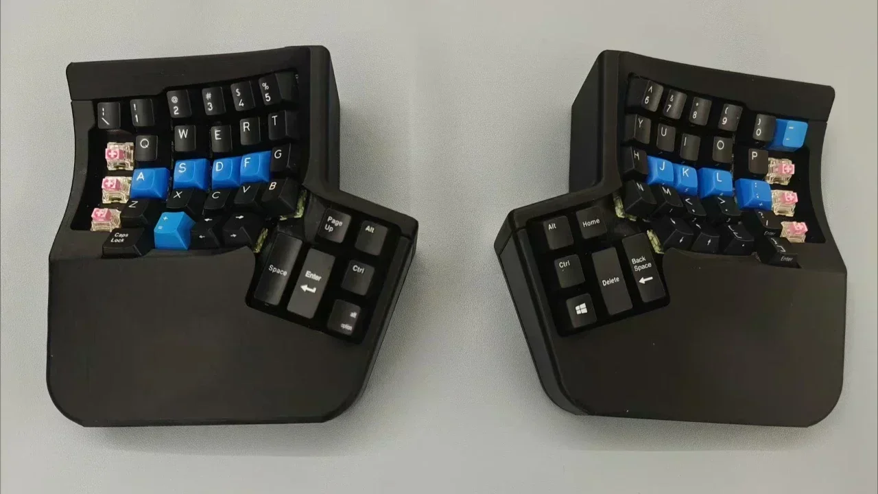 Kinesis split teclado kit personalizado qmk configuração 2.4g sem fio hot-swap frasco chave mudança10 camadas layout fdm 3d impresso escudo design