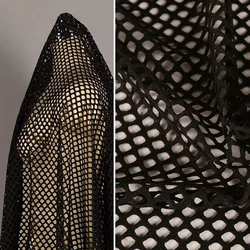 Mesh Big Hole Stretch Polyester Spandex Mesh Fabric Cover Up Crop Tops Fishnet Bikini Nightclub Party Festival, Women and Girls