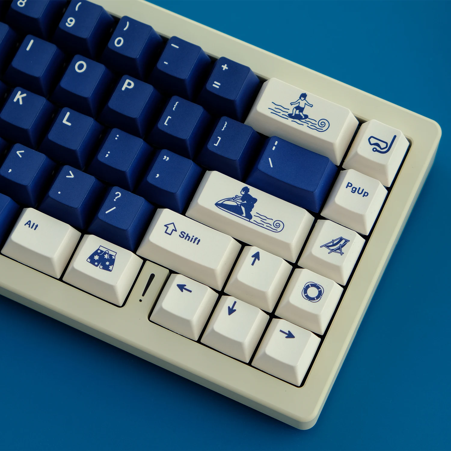 KYOMOT 128 Keys Beach Holiday Keycap PBT Dye Sub Cherry Profile Surf Style Keycaps for MX Switch Custom DIY Mechanical Keyboard