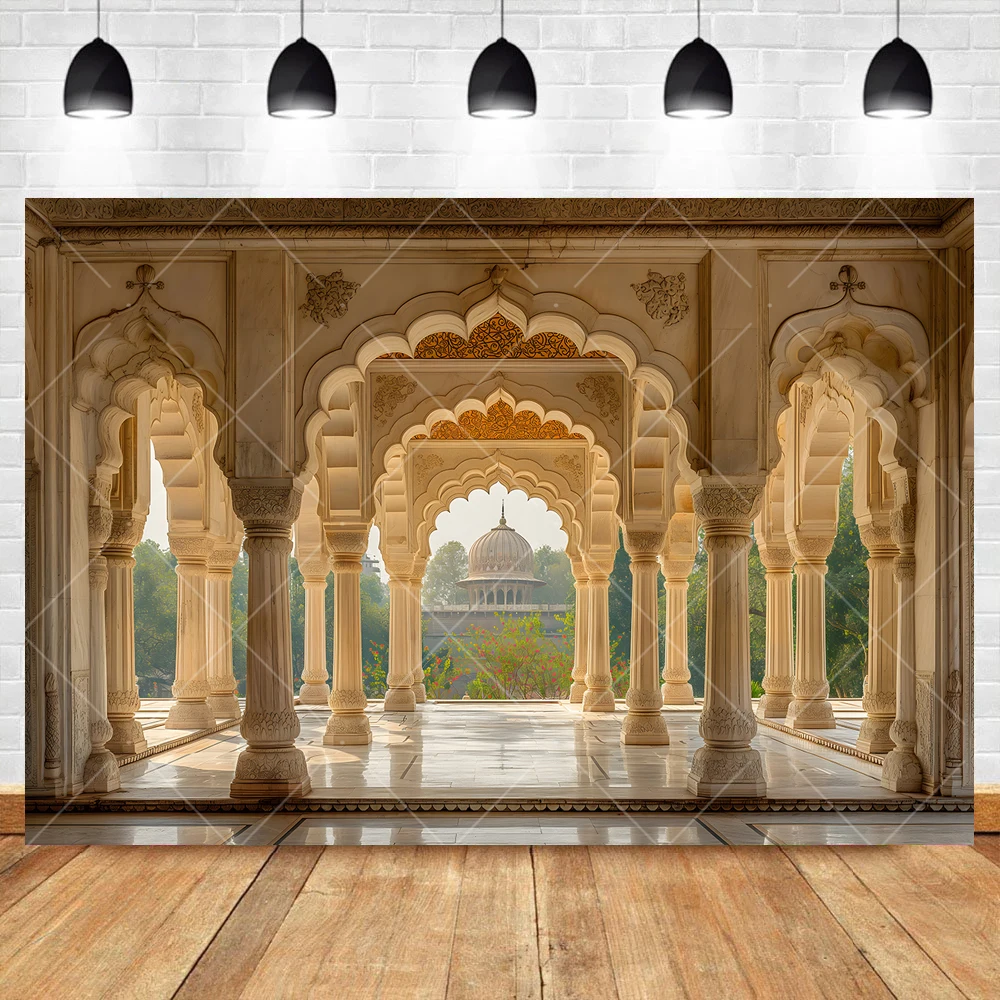 Mosque Temple Architecture Photo Studio Backdrop Custom Arabic Cultural Religious Vintage Medieval Palace Photography Background