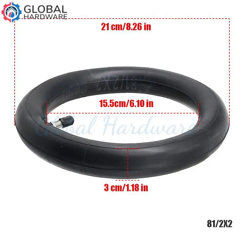 Cámara de aire de boca recta de 8 1/2x2 para bicicletas de equilibrio y bicicletas deslizantes para niños