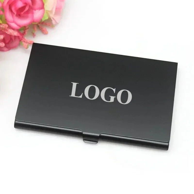 Customized LOGO Aluminum Alloy Cardcase for Men and Women Laser Engraved Metal Business Card Case Box Holder Personalized Gift