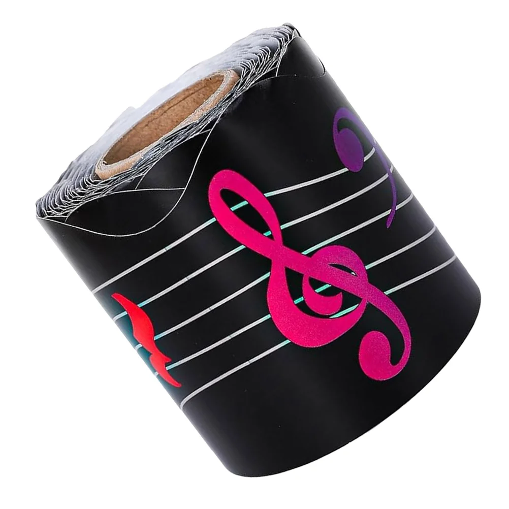 33Ft Musical Notes Bulletin Board Borders Black Self-Adhesive Trim Stickers For Classroom Music Theme Decorations Easy