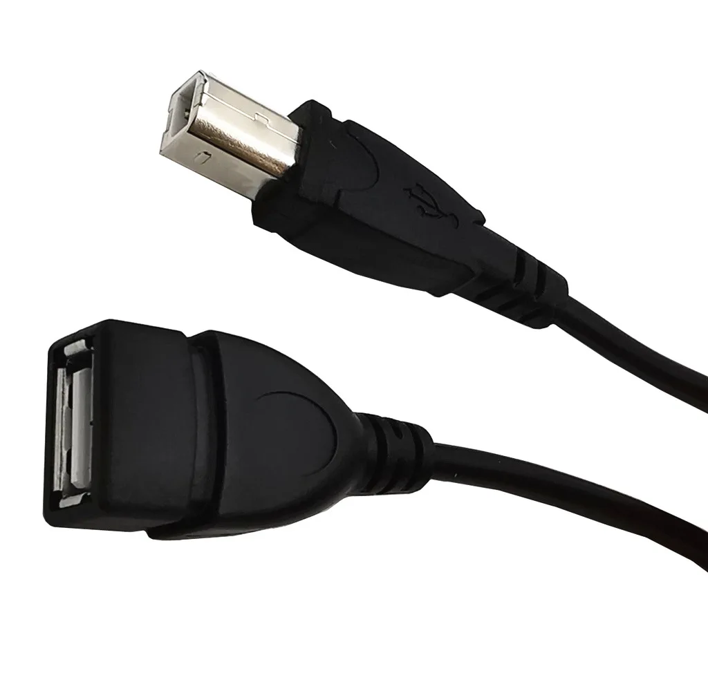 Novo usb 2.0 tipo a fêmea para usb b macho scanner impressora usb adaptador de extensão 0.5m cabo