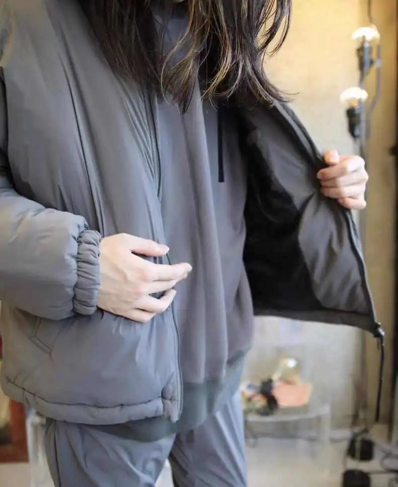 N. HOOLYWOOD ملابس قطنية سميكة خفيفة للغاية مقاومة للرياح وسحاب دافئ للرجال #2