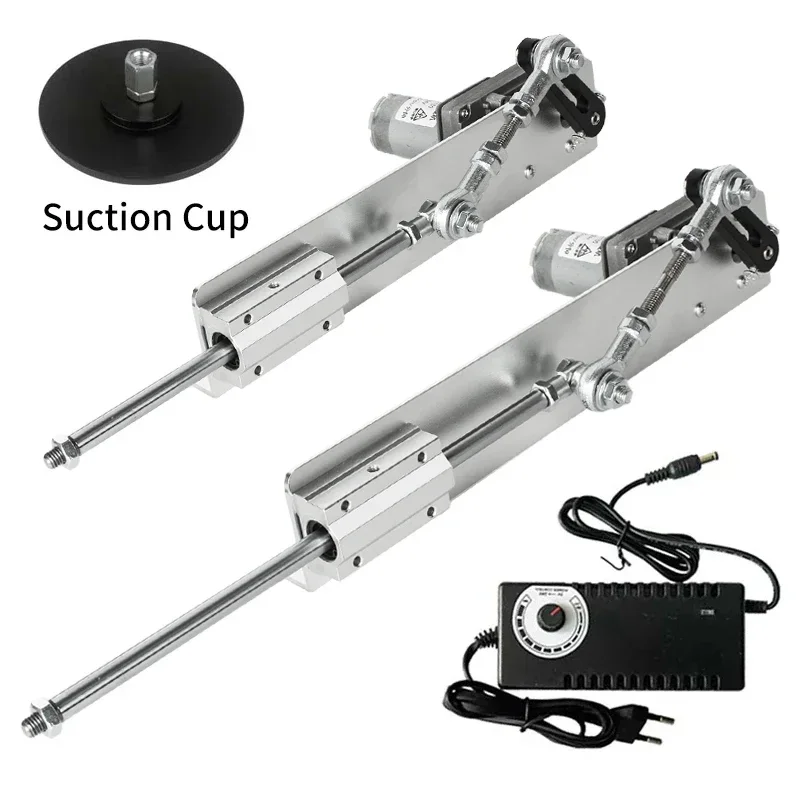 Motor Aktuator Linear Siklus Bolak-balik DC 12V/24V dengan Suction Cup, Langkah 6-20cm, Kontrol Kecepatan untuk Otomatisasi