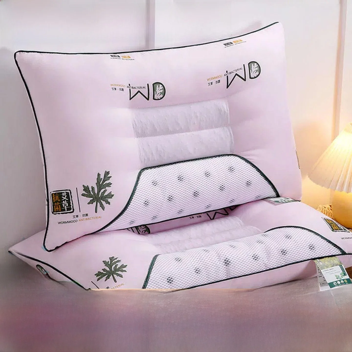 

Waed Artia Pillow with Cover Ne Support Non-Sagging S Aid Set of Two Rectangular ape ly Suitable