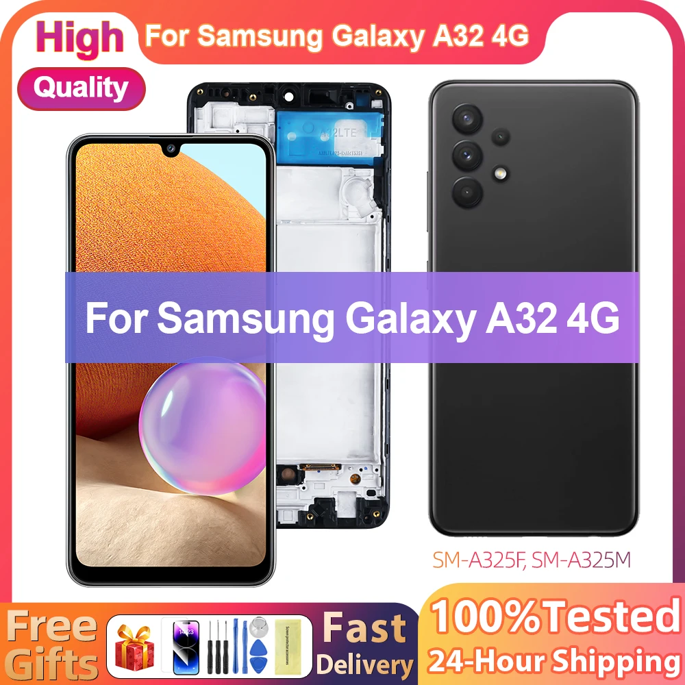 100% Tested For Samsung Galaxy A32 4G A325 A325F SM-A325M SM-A325F/DS LCD Display Touch Screen Digitizer Assembly Replacement