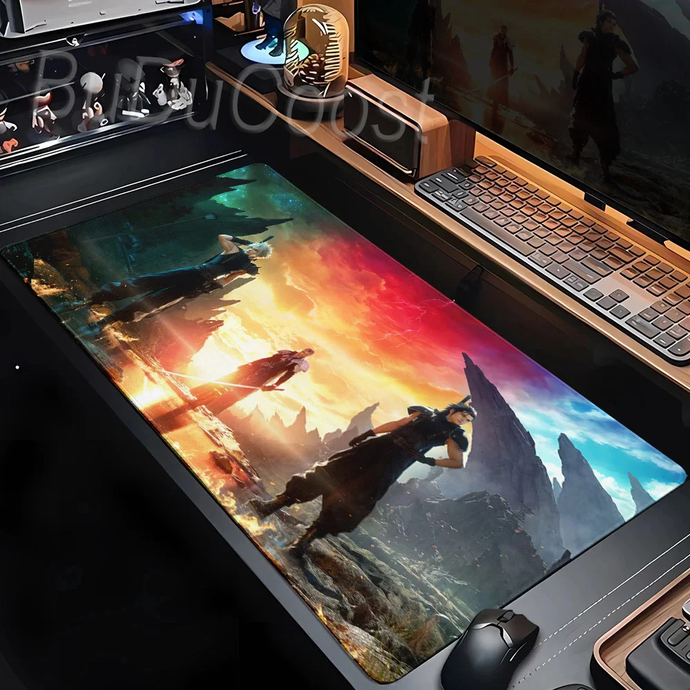 PC Gamers XXL Computer Keyboard Deskmat Hot Game FINAL FANTASY VII Mouse Pad Rubber Non-Slip Locking Edge Washable Table Mat Rug