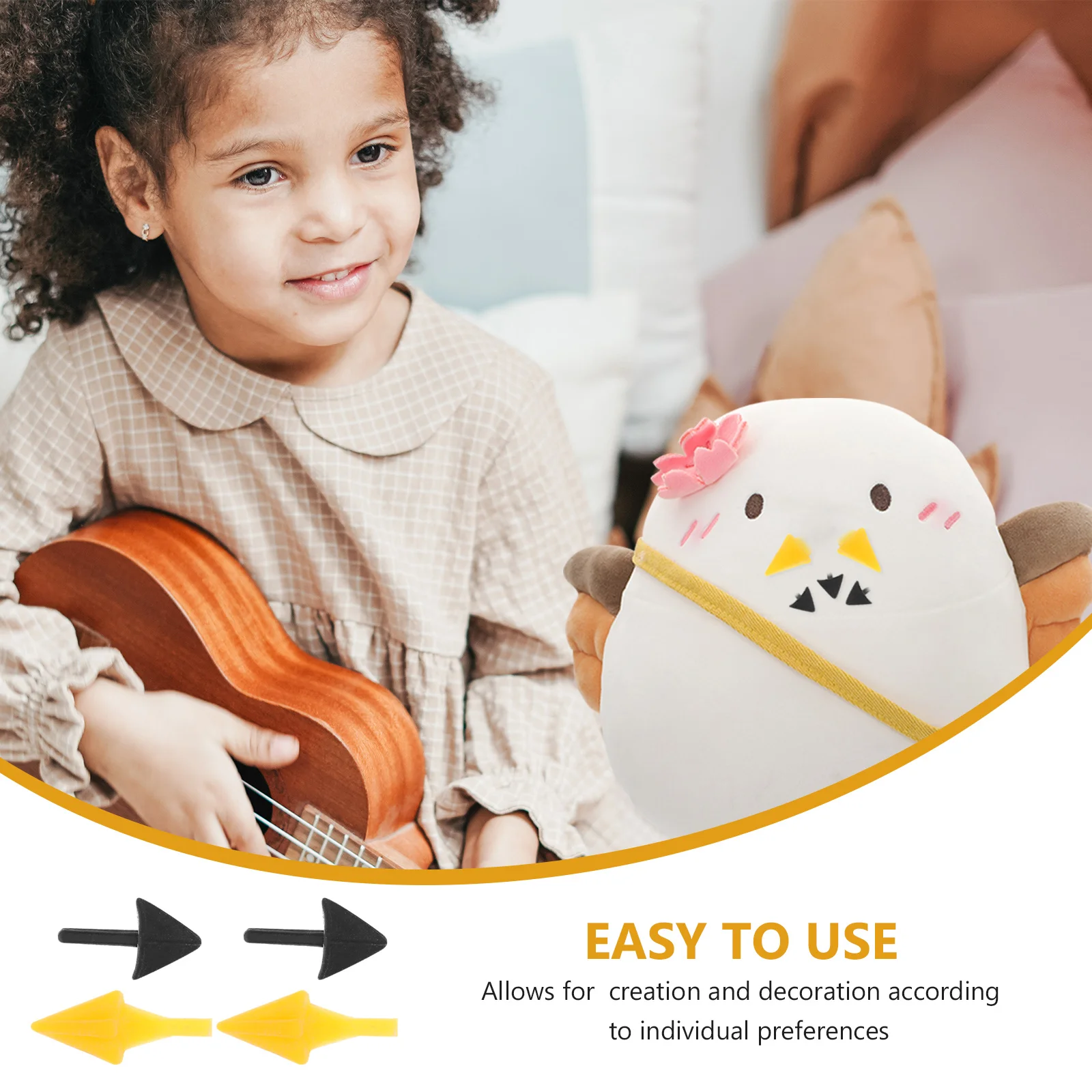 

200Pcs Plastic Bird Beak Inserts Fake Small Mouths for DIY Bird Making Easter Craft Supplies Animal Parts Fake Beak Toy