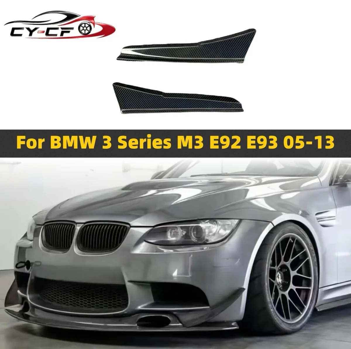 

Real Carbon Fiber Car Front Bumper Side Wrap Corner Guard Spoiler Wing For BMW 3 Series E92 E93 M3 2008-2013 Auto Parts