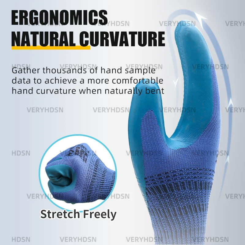 3Pairs Safety Gloves For Men&Women High Dexterity Knit Wrist Cuff Multi-Purpose Touchscreen  Firm Non-Slip Grip Cut-Resistant