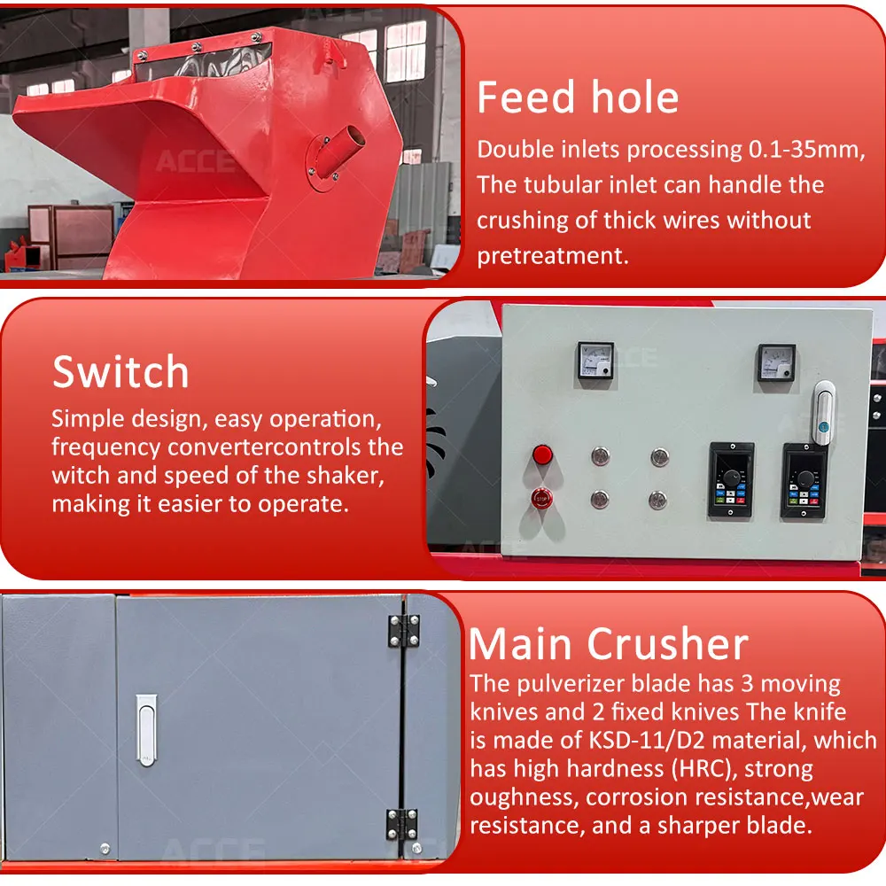 ACCE Prezzo più economico Granulatore di rame Macchina per granulazione di rame Macchina per granulazione di cavi