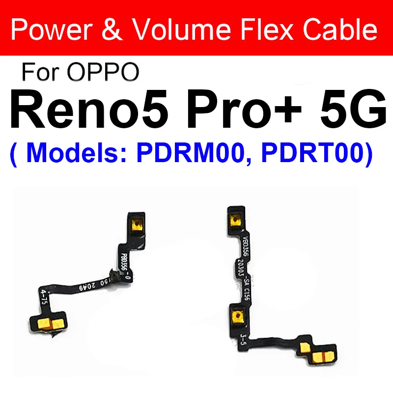 Power Volume Flex Cable For OPPO Reno 5 6 Pro Plus 6 Lite 4G 5G Power Volume Side Button Flex Ribbon Replacement