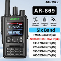 ABBREE AR-869 Air Band Walkie Talkie 136-520Mhz Full Band UHF/VHF Wireless Copy Frequency 446Mhz Type-C Charger 2 Way Han Radio