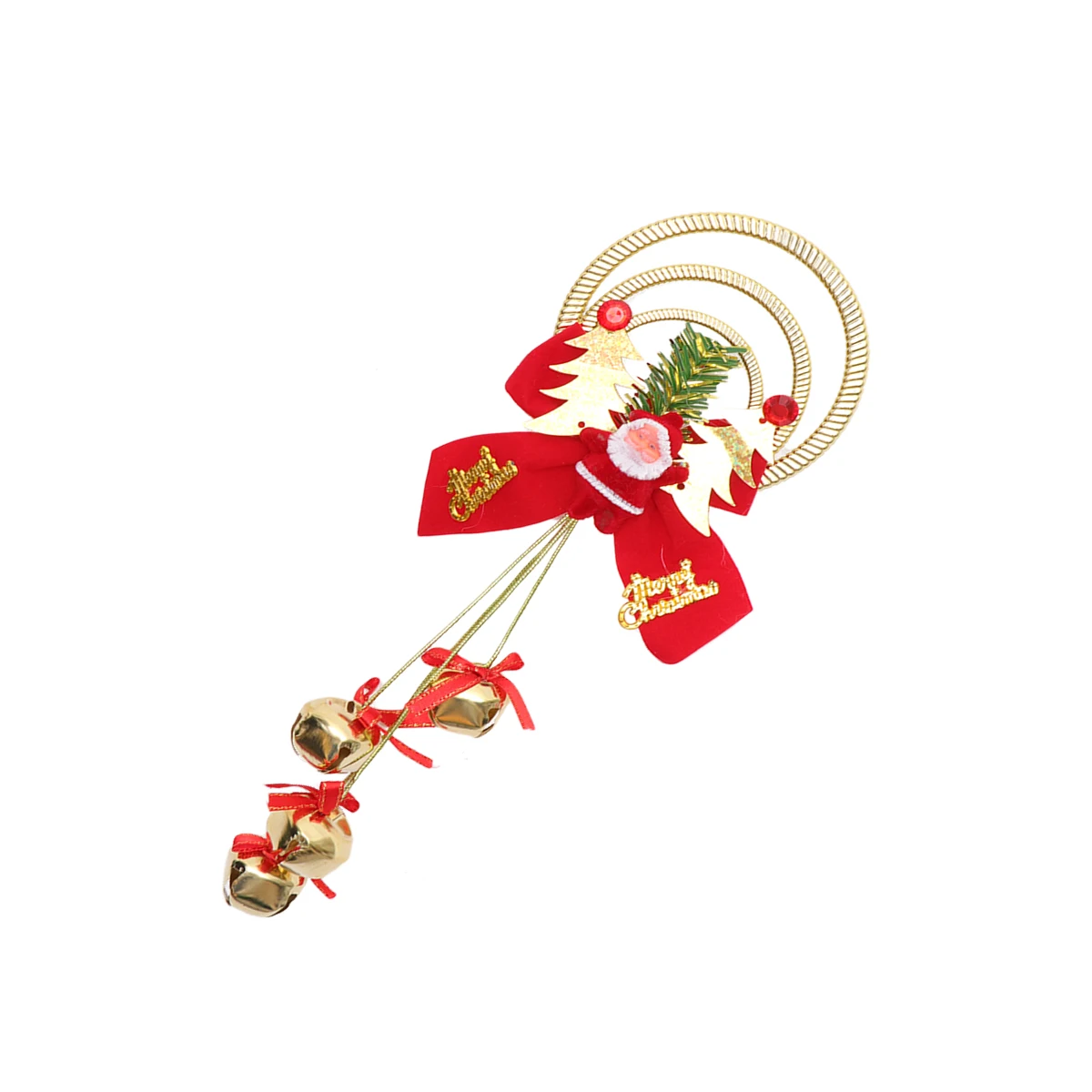 

2pcs Christmas Wind Bell Golden Ring Bell Pendant For Door Wall Shop Window Decor Party Holiday Decoration Premium