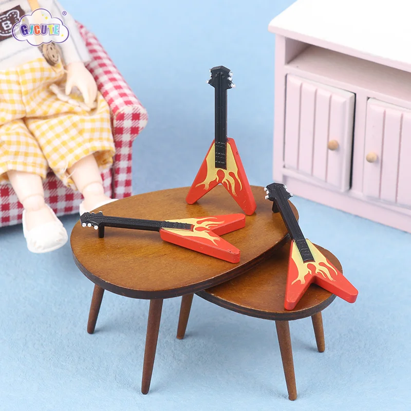 Dollhouse Simulation Guitar Model Dollhouse Mini Musical Instrument Decoration Dolls House Music Room Accessories