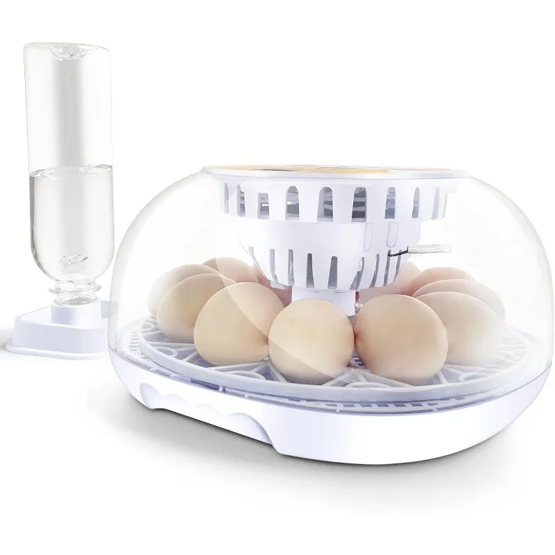 

12 Egg Incubator with Automatic Egg Turning and Humidity Control, Egg Candler, Automatic Water Bottle Refill, 360° Viewing Poult