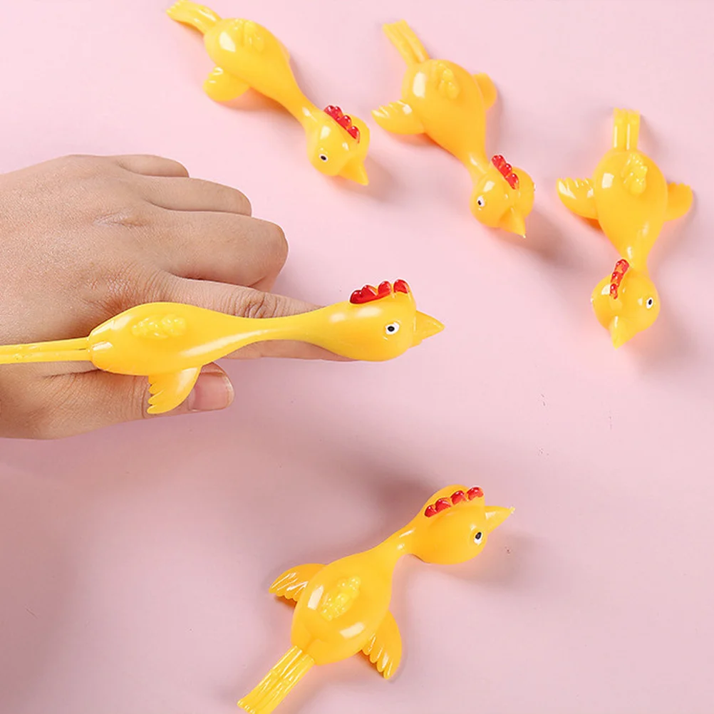 30pcs Chicken Finger Toys Chickens Flying Toys Party Stretch Shotting Chicken Toys