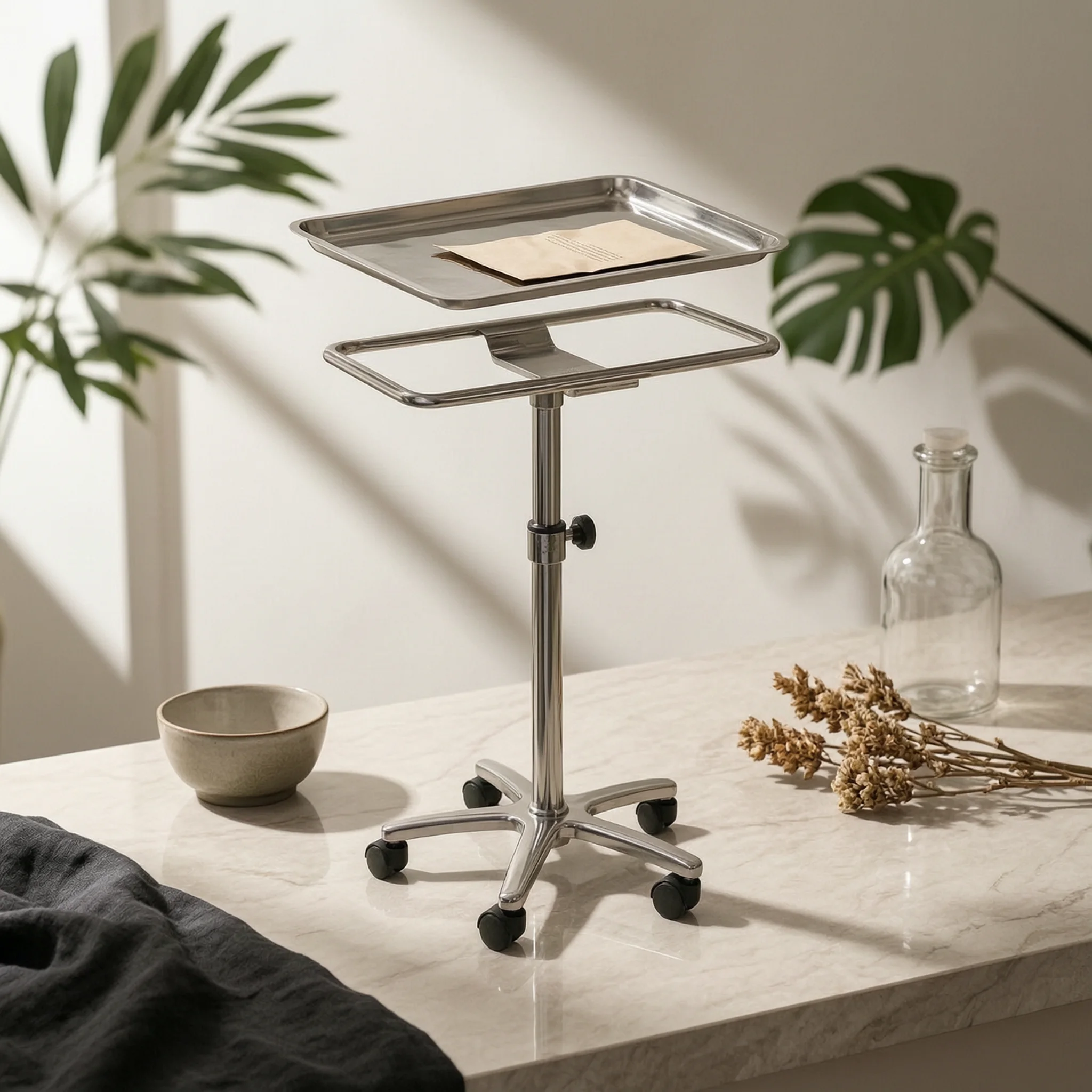 rolling-tray-table-portable-wheeled-utility-stand-tray-table-with-wheels-space-saving-cart-long-lasting-for-tattoo-artists