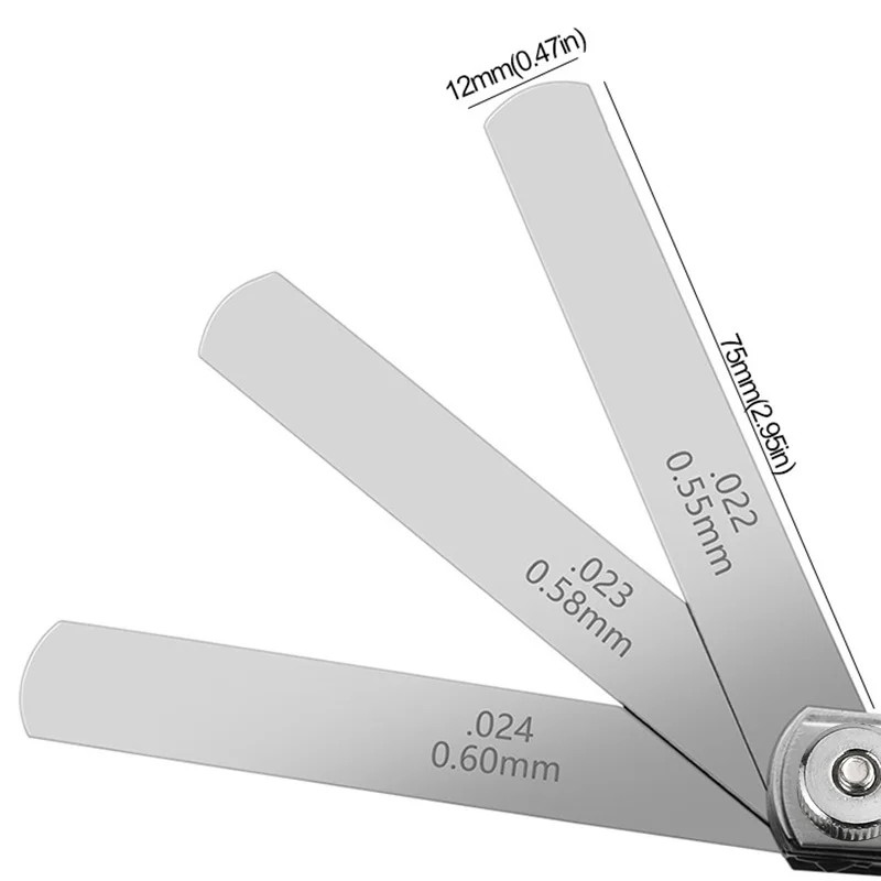 New 32 Blades Feeler Gauge Metric Gap Filler 0.04-0.88 mm Thickness Gage For Measurement Tool,0015-.035 Copper Sheet