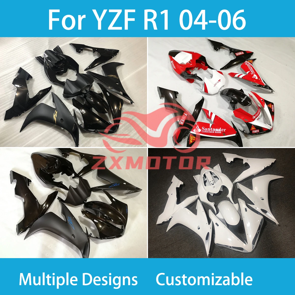 Cool Fairing Kit for Yamaha YZF R1 04 05 06 Complete Motorcycle Plastic Component Body Set Fairings R 1 2004 2005 2006