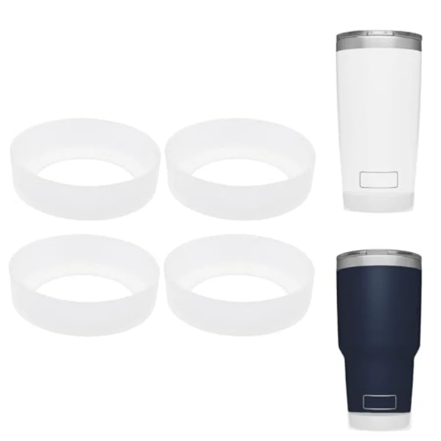 

4 PCS Silicone Boot Sleeve for Tumbler 30 oz 20 oz, Water Bottle Bottom Protector, Non-Slip Mug Cup Coaster for 7-7.5cm Bottom