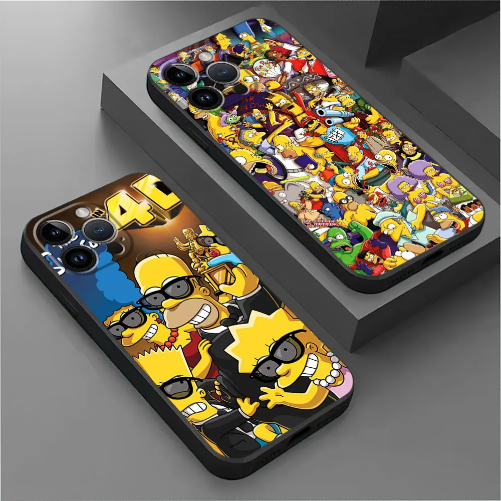 The Simpson Cover Cases Case for iPhone 12 Mini SE 8 Plus 11 Pro 14 XR 15 Pro Max 13 7 6s XS X 11 pro 14 Pro XS Max Black Soft