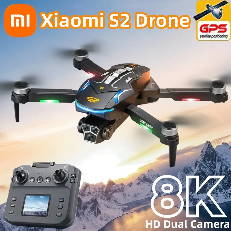 Xiaomi S2 Max Drone Professional 8K HD Dual กล้องหลีกเลี่ยงอุปสรรคแบบพับได้ Quadcopter Drone พร้อมรีโมทคอนโทรลหน้าจอ