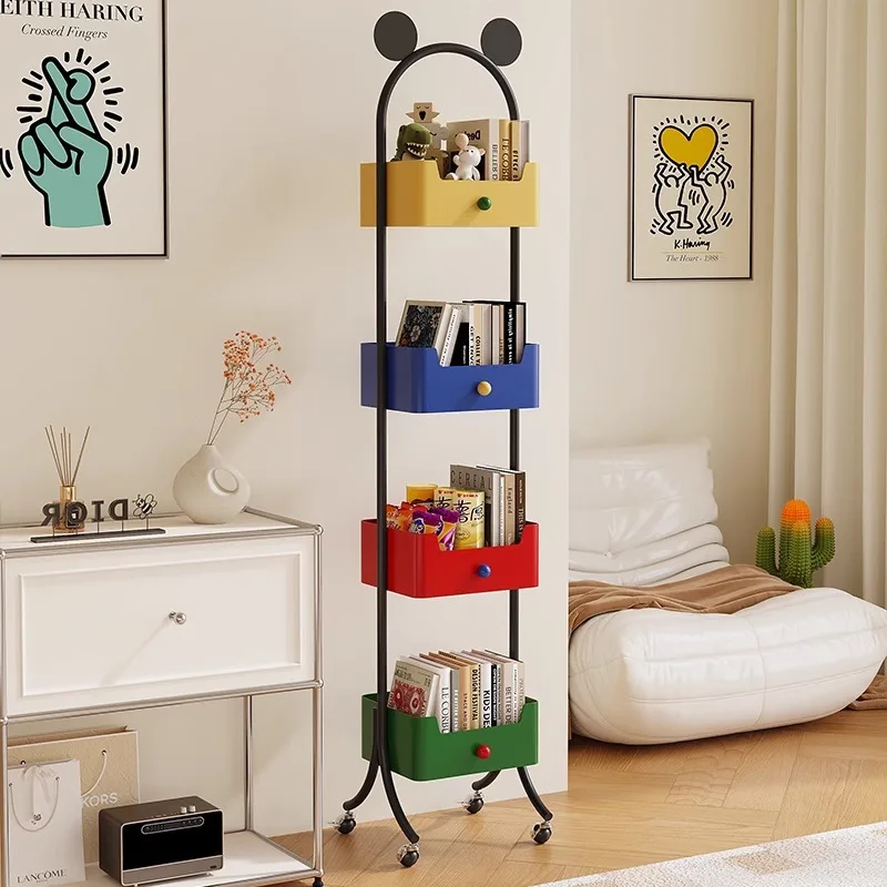 Dopamine bookshelf children do not take up space wrought iron floor living room shelf