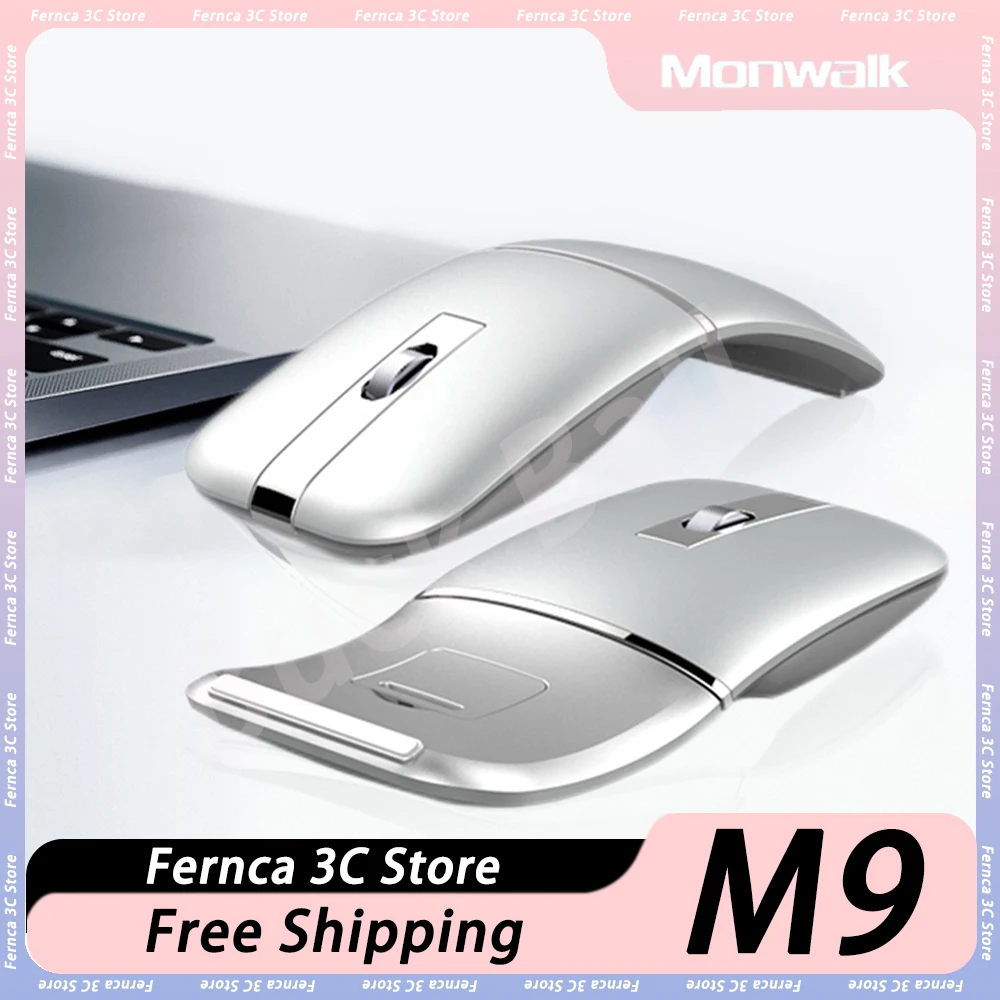 

Monwalk M9 Mouse Dual Mode Wireless Lightweight Silent Foldable Battery Gaming Mouse Ergonomics Office Pc Gamer Win Mac Gifts