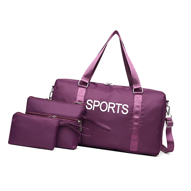 Conjunto bolsa almacenamiento equipaje con diseño letras para mujer, bolso hombro espacioso, bolso gimnasio y