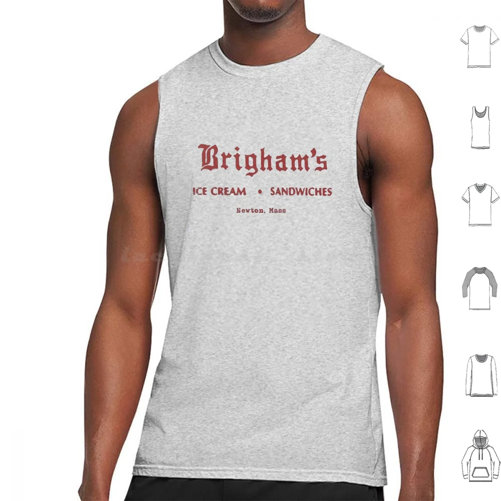 Retro Brighams Ice Cream Parlour Tee Tank Tops Vest Sleeveless Boston New England Waltham Lowell Newton Needham Retro Vintage