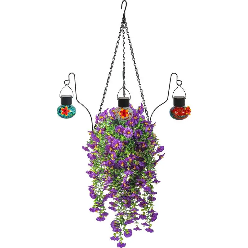 

Fake Flowers Outside Realistic Fake Flowers With Bird Feeder Artificial Plants For Backyard Birding Spring Fall Front Door Wall